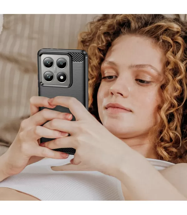 Carbon Brush TPU Silikonska Maska za Xiaomi 14T / 14T Pro