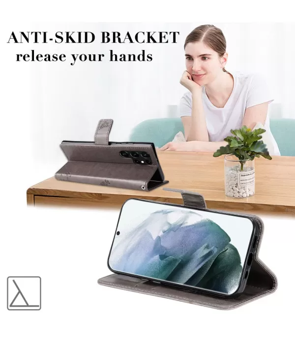 Leptir i cvijeće preklopna torbica futrola Samsung Galaxy S23 5G Ultra