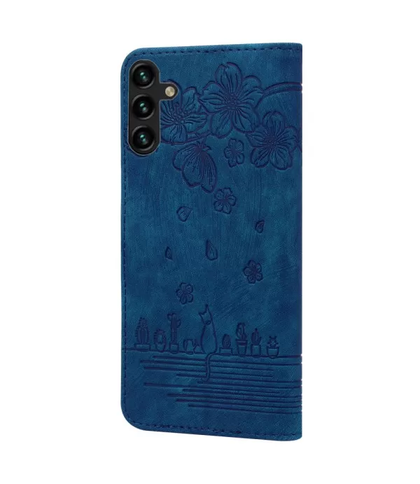 Maca i cvijeće dizajn preklopna zaštitna torbica Samsung Galaxy A14 5G