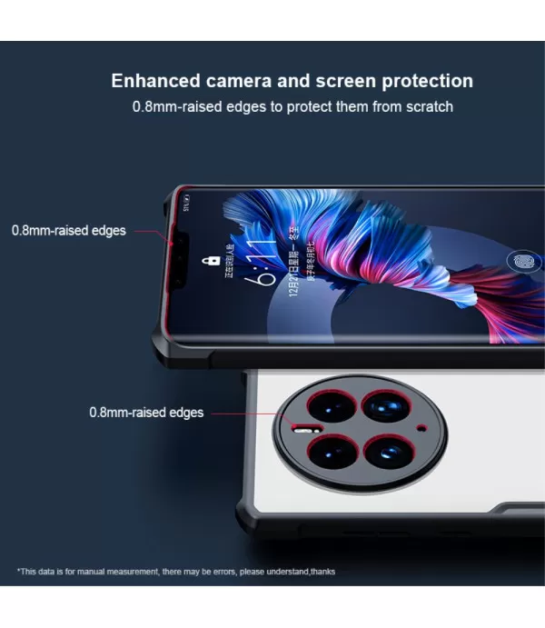 XUNDD prozirna silikonska maskica s crnim rubom za Huawei Mate 50 Pro 5G