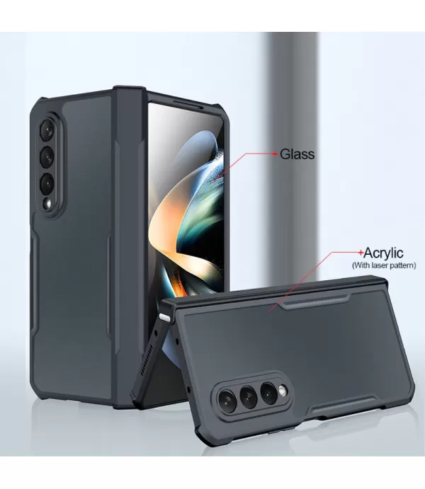 XUNDD prozirna maskica s crnim rubom za Samsung Galaxy Z Fold4 5G