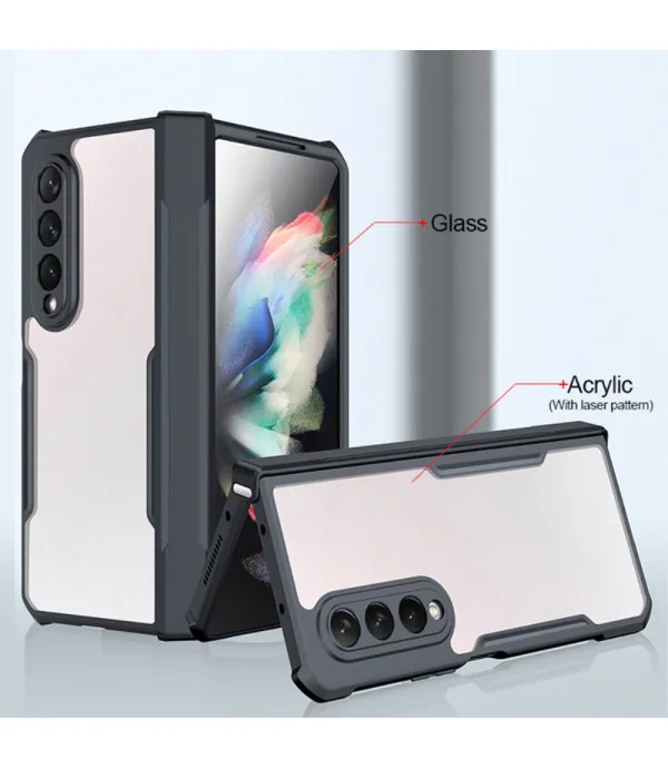 XUNDD prozirna maskica s crnim rubom za Samsung Galaxy Z Fold3 5G