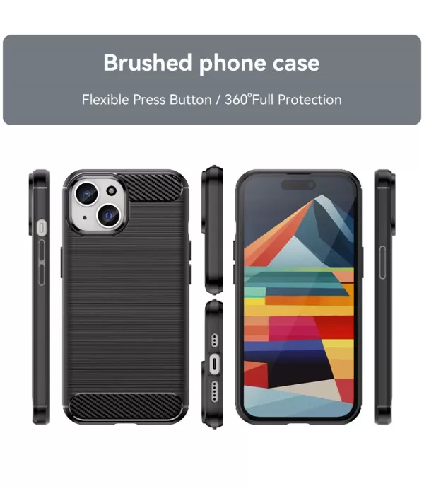 Carbon Brush silikonska zaštitna maskica Apple iPhone 15 6.1"