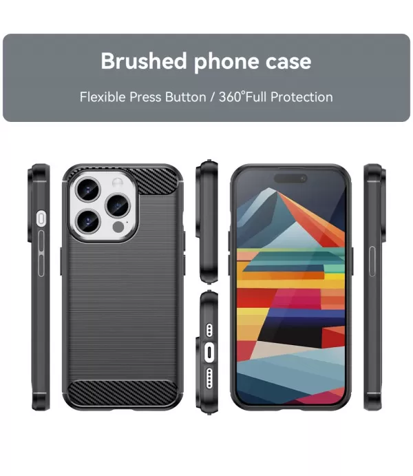 Carbon Brush silikonska zaštitna maskica Apple iPhone 15 Pro Max