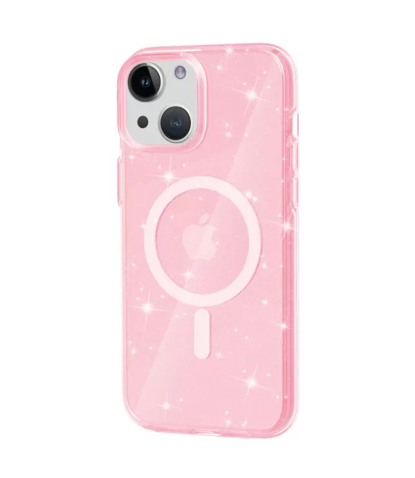 Prozirna gliter MagSafe silikonska maskica za iPhone 15