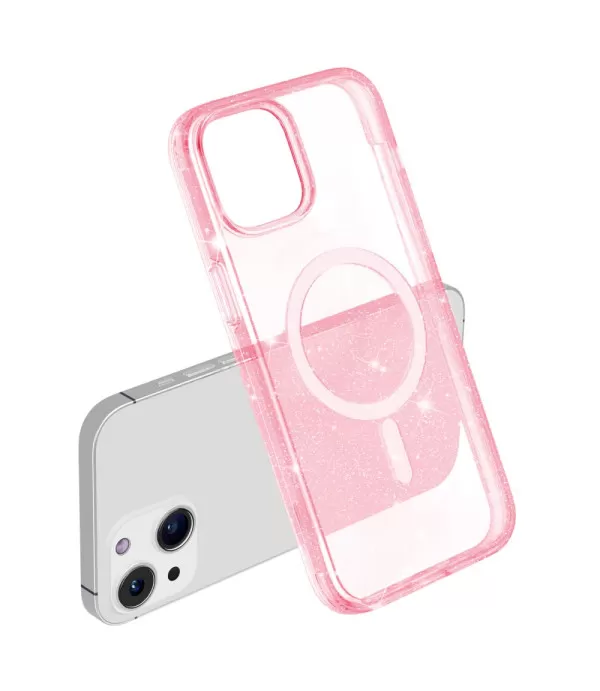 Prozirna gliter MagSafe silikonska maskica za iPhone 15