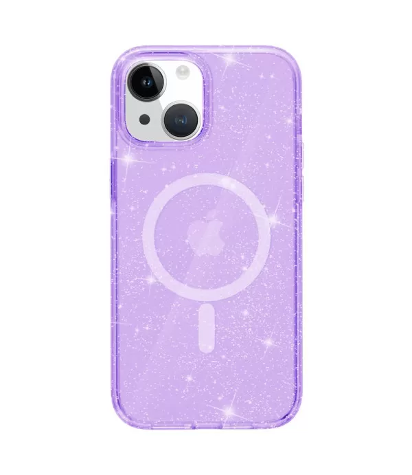 Prozirna gliter MagSafe silikonska maskica za iPhone 15
