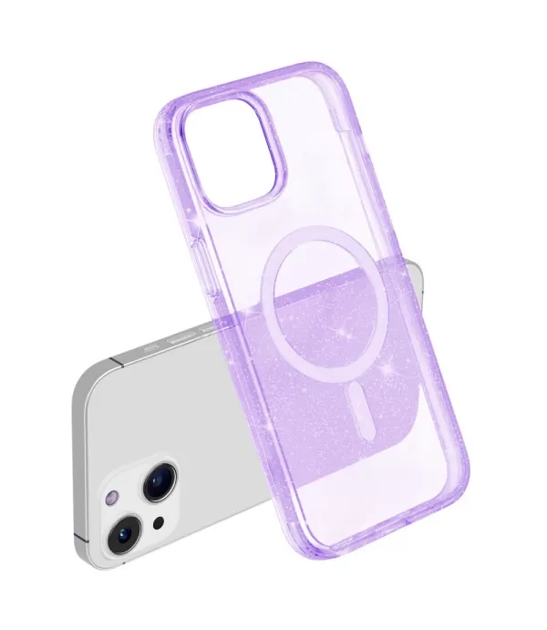 Prozirna gliter MagSafe silikonska maskica za iPhone 15