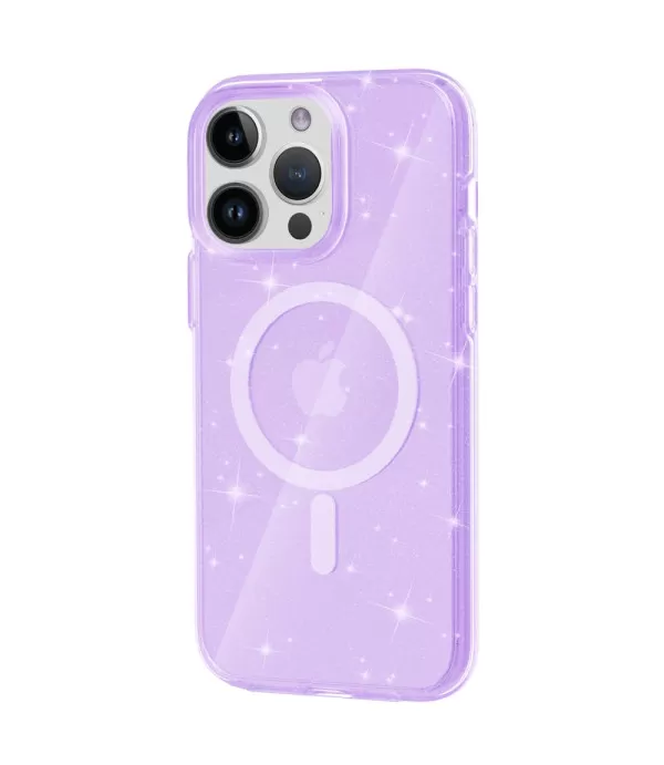 Prozirna gliter MagSafe silikonska maskica za iPhone 15 Pro