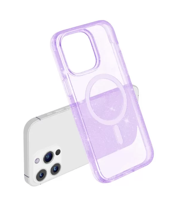 Prozirna gliter MagSafe silikonska maskica za iPhone 15 Pro