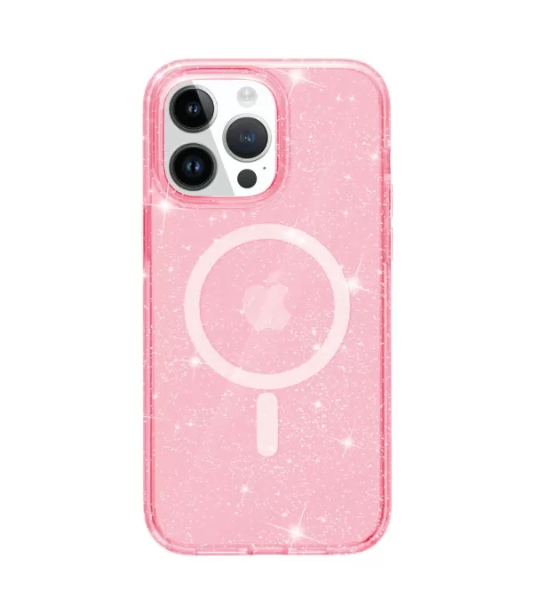 Prozirna gliter MagSafe silikonska maskica za iPhone 15 Pro