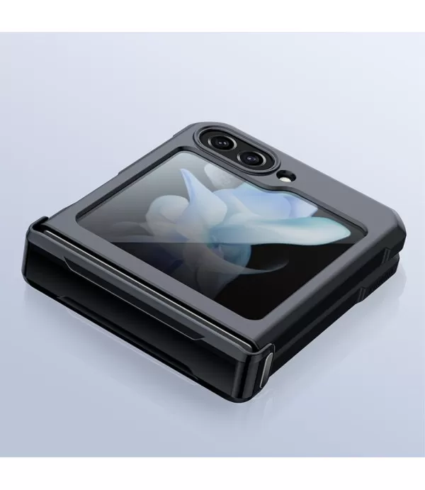 XUNDD Prozirna Silikonska Maskica s Crnim Rubom za Samsung Galaxy Z Flip5 5G