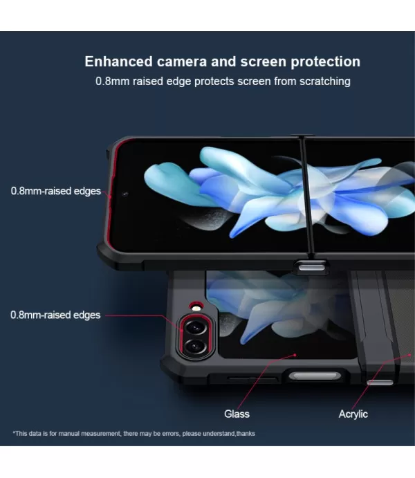 XUNDD Prozirna Silikonska Maskica s Crnim Rubom za Samsung Galaxy Z Flip5 5G