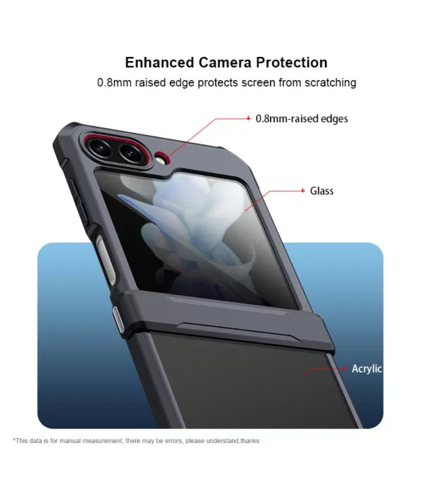 XUNDD Prozirna Silikonska Maskica s Crnim Rubom za Samsung Galaxy Z Flip5 5G