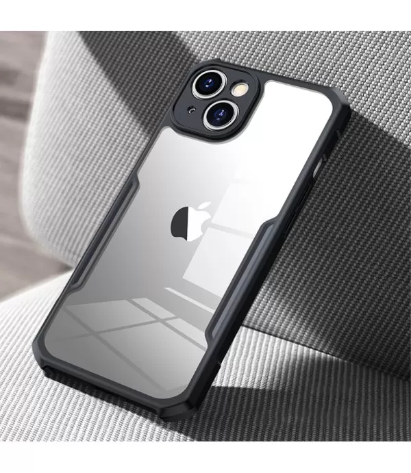 XUNDD prozirna silikonska maskica s crnim rubom za iPhone 15 Plus