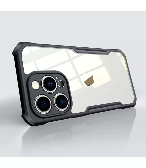 XUNDD prozirna silikonska maskica s crnim rubom za iPhone 15 Pro Max