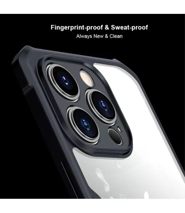 XUNDD prozirna silikonska maskica s crnim rubom za iPhone 15 Pro Max
