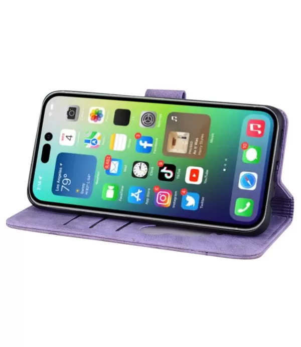 Maca i cvijeće dizajn preklopna zaštitna torbica iPhone 15 Pro Max