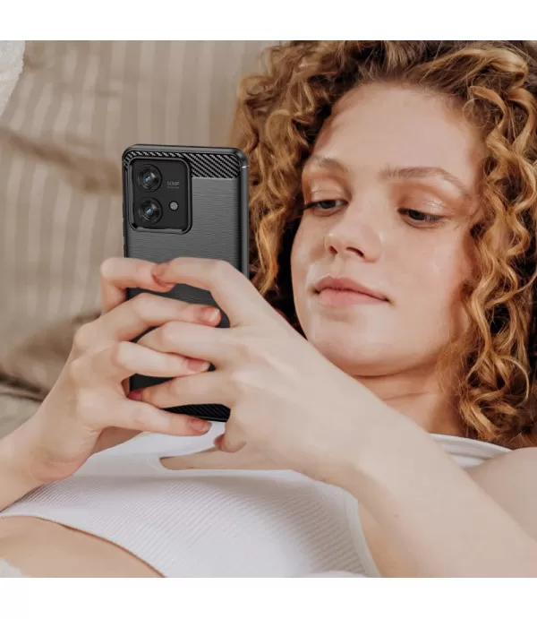 Carbon Brush silikonska zaštitna maskica Motorola Edge 40 Neo 5G