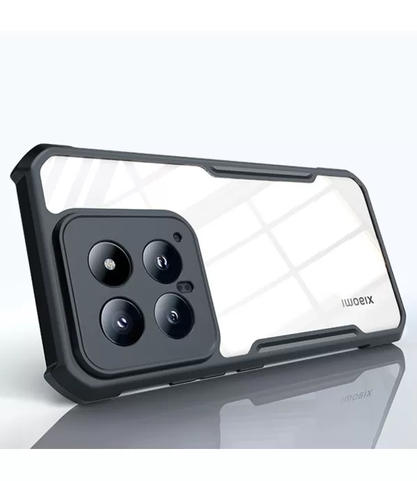 XUNDD prozirna silikonska maskica s crnim rubom za Xiaomi 14 5G