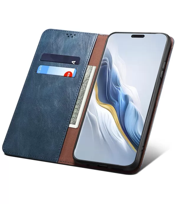Crazy Horse Waxy preklopna torbica futrola za Honor Magic6 Pro 5G