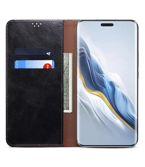 Crazy Horse Waxy preklopna torbica futrola za Honor Magic6 Pro 5G