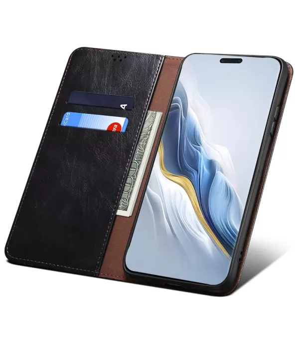 Crazy Horse Waxy preklopna torbica futrola za Honor Magic6 Pro 5G
