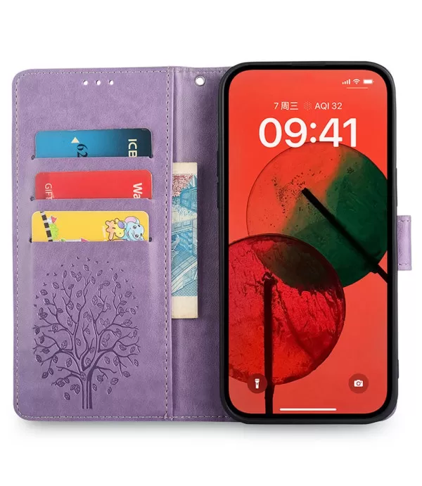 Drvo dizajn novčanik preklopna torbica za Huawei Nova 12i 4G