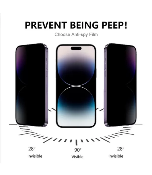 RURIHAI Premium Privacy  zaštitno kaljeno staklo Apple iPhone 15 Pro