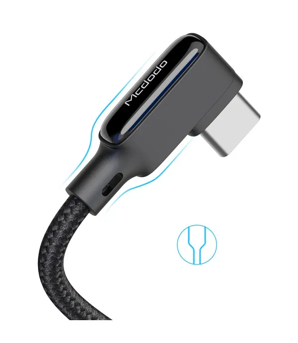 McDODO Omega serija spiralni Type C data kabel 90° kutni priključak