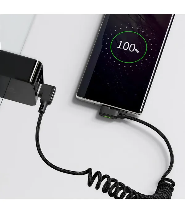 McDODO Omega serija spiralni Type C data kabel 90° kutni priključak