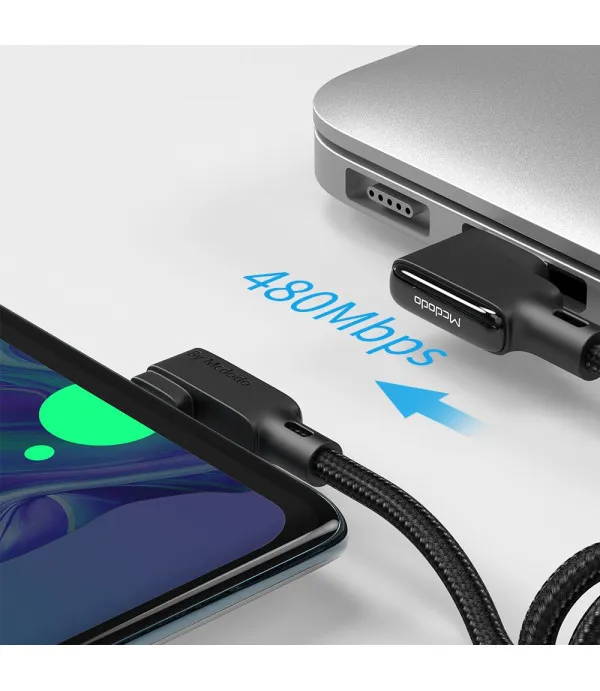 McDODO Omega serija spiralni Type C data kabel 90° kutni priključak
