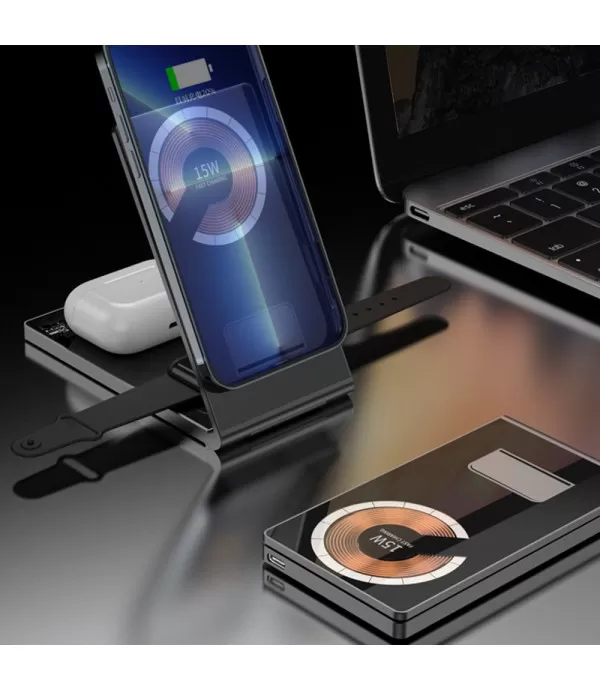 Premium sklopivi stalak nosač i magnetski bežični punjač 15W za iPhone ili Android mobitele