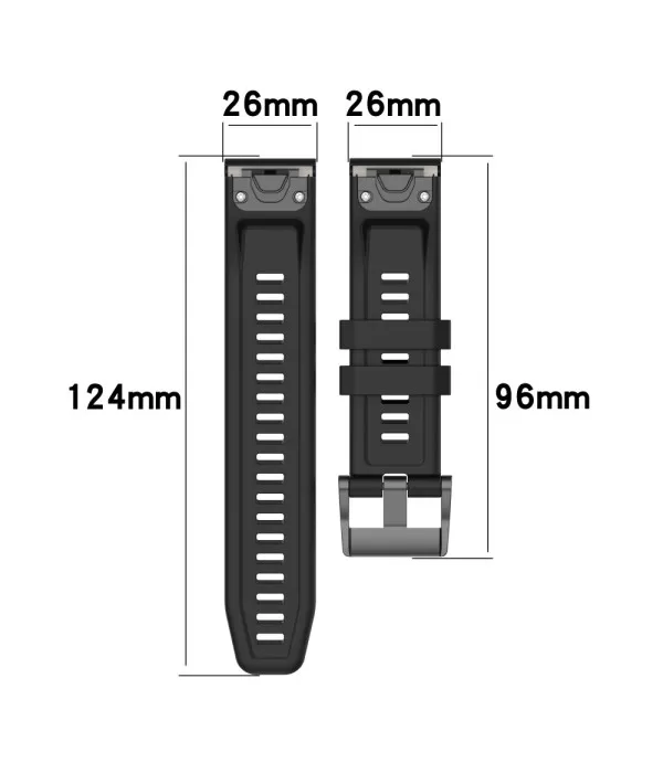Silikonski remen s brzom kopčom sat Garmin Fenix 7X, Fenix 6X, Fenix 5x 26mm