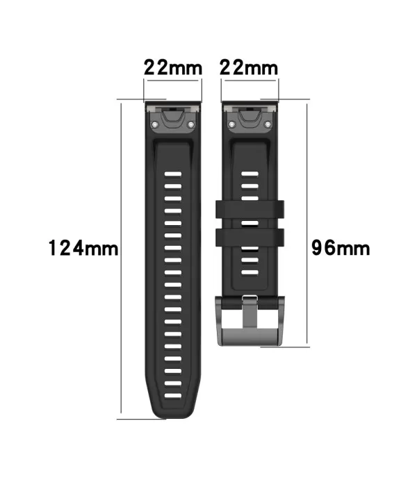 Silikonski remen s brzom kopčom sat Garmin Fenix 7, Fenix 6, Fenix 5 22mm