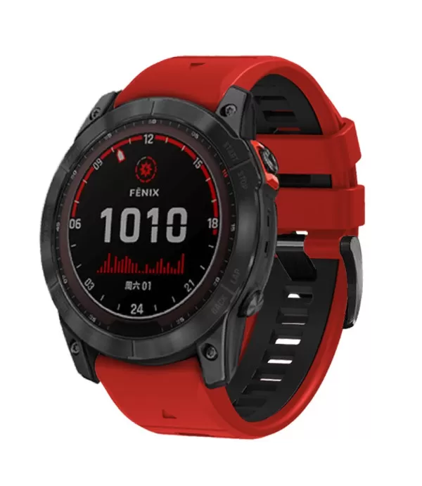 Dual Color ilikonski remen s brzom kopčom sat Garmin Fenix 8 51mm, 7X, Fenix 6X, Fenix 5x 26mm