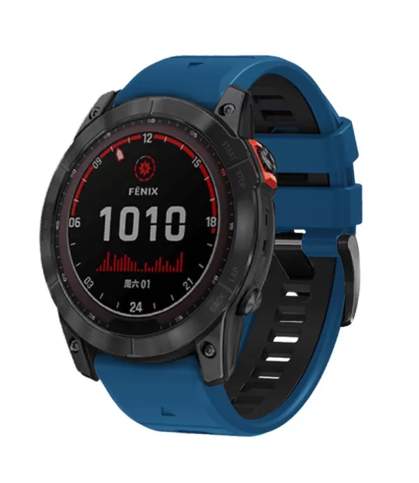 Dual Color silikonski remen s brzom kopčom sat Garmin Fenix 8 51mm, 7X, Fenix 6X, Fenix 5x 26mm