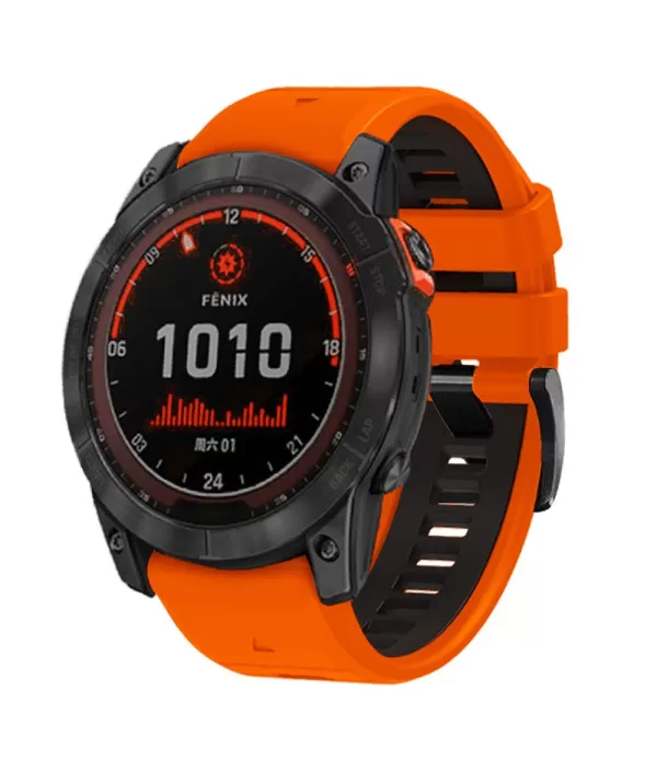 Dual Color silikonski remen s brzom kopčom sat Garmin Fenix 8 51mm, 7X, Fenix 6X, Fenix 5x 26mm