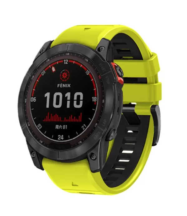 Dual Color silikonski remen s brzom kopčom sat Garmin Fenix 8 51mm, 7X, Fenix 6X, Fenix 5x 26mm