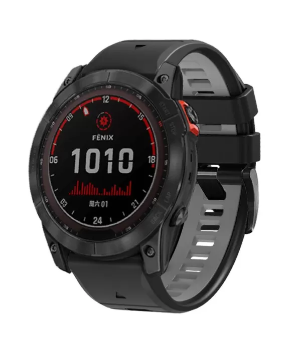 Dual Color silikonski remen s brzom kopčom sat Garmin Fenix 8, Fenix 7, Fenix 6, Fenix 5 22mm