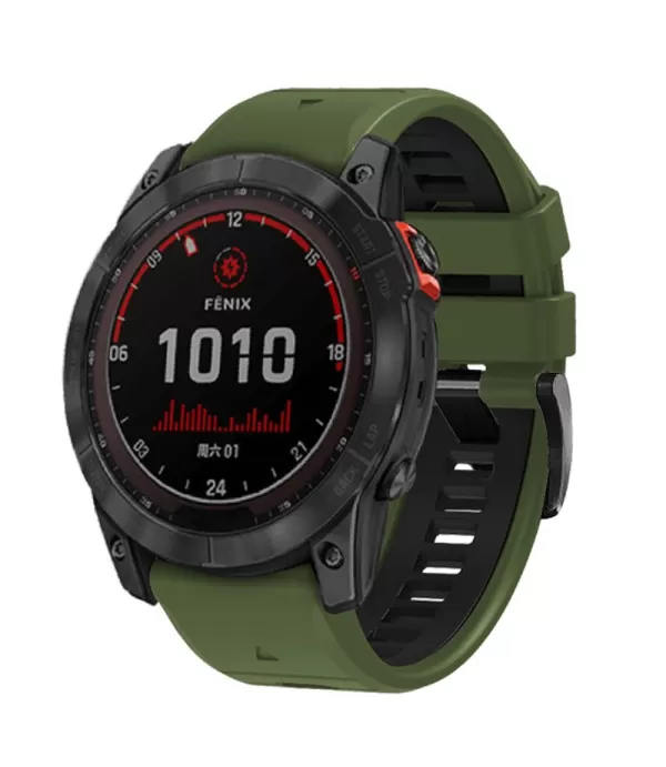 Dual Color silikonski remen s brzom kopčom sat Garmin Fenix 8, Fenix 7, Fenix 6, Fenix 5 22mm