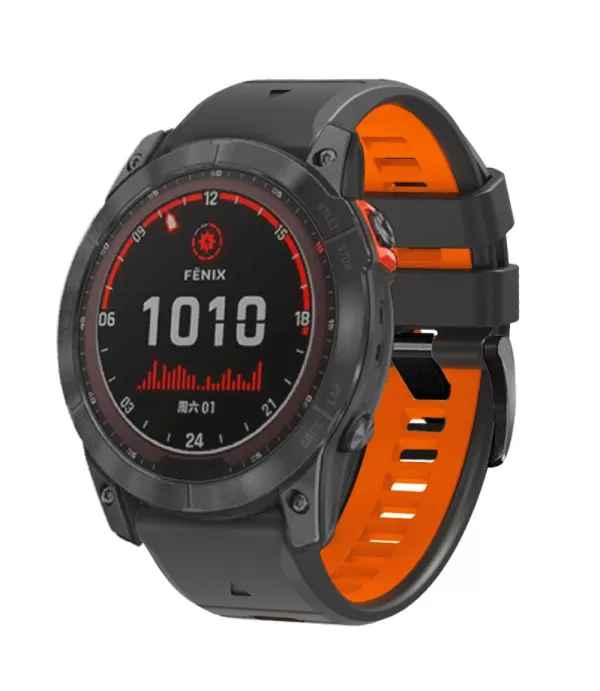 Dual Color silikonski remen s brzom kopčom sat Garmin Fenix 8, Fenix 7, Fenix 6, Fenix 5 22mm