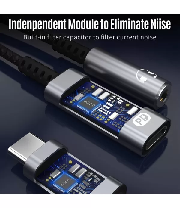  A15 USB tip C na 3,5 mm adapter za slušalice s DAC čipom + utor za punjenje