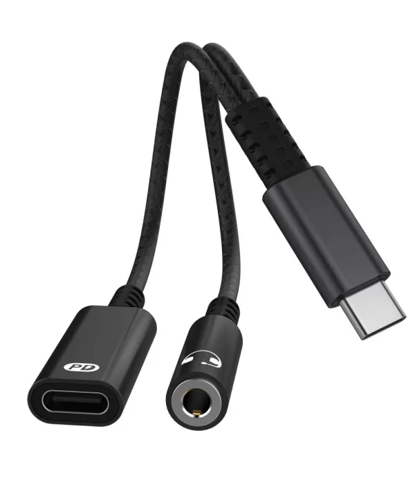  A15 USB tip C na 3,5 mm adapter za slušalice s DAC čipom + utor za punjenje
