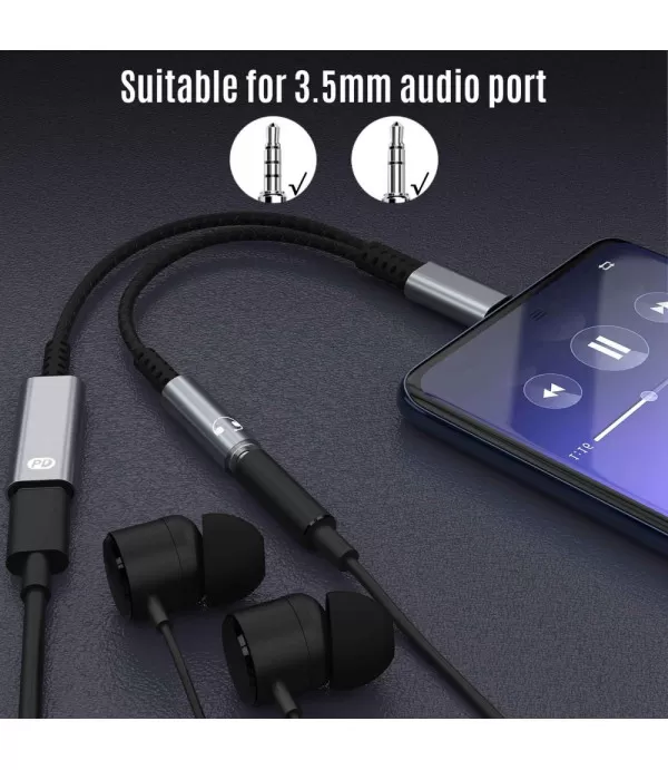  A15 USB tip C na 3,5 mm adapter za slušalice s DAC čipom + utor za punjenje