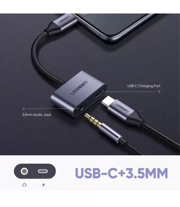 UGREEN CM193 audio adapter Type-C na Type-C i 3.5mm