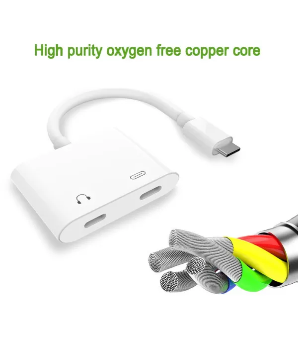  Type C na Type C adapter za slušalice s DAC čipom + utor za punjenje