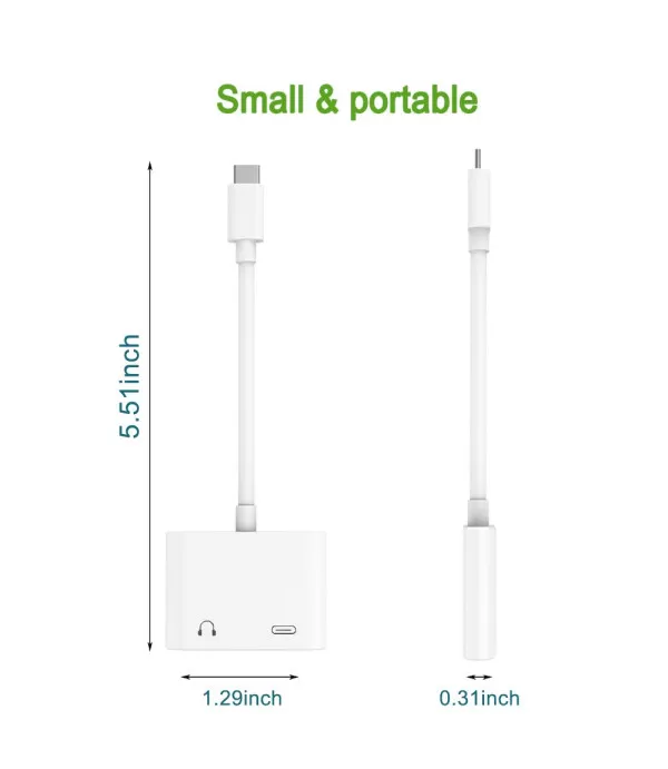  Type C na Type C adapter za slušalice s DAC čipom + utor za punjenje