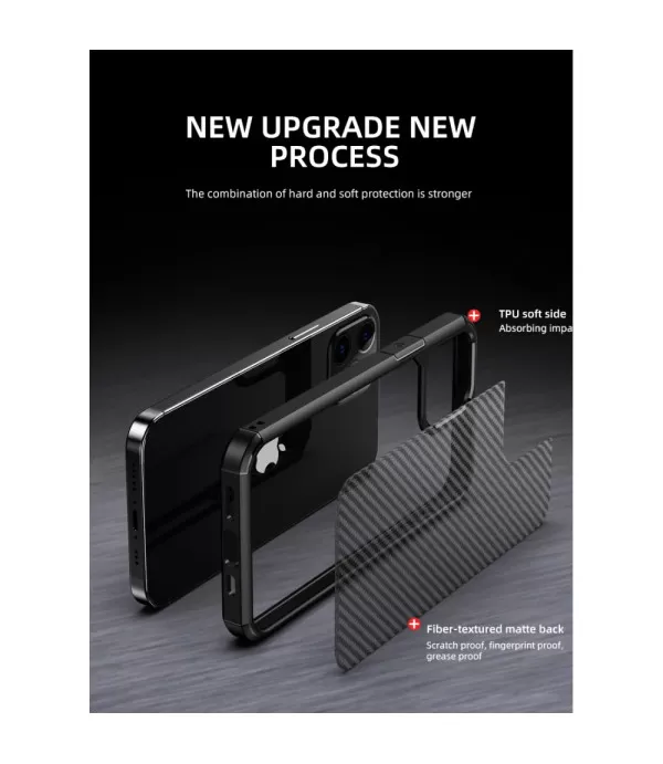 IPAKY Pioneer serija Carbon Fiber zaštitna maskica Apple iPhone 12 Pro Max IPAKY Pioneer serija Carbon Fiber zaštitna maskica Apple iPhone 12 Pro Max