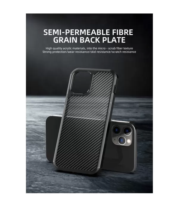 IPAKY Pioneer serija Carbon Fiber zaštitna maskica Apple iPhone 12/12 Pro IPAKY Pioneer serija Carbon Fiber zaštitna maskica Apple iPhone 12/12 Pro